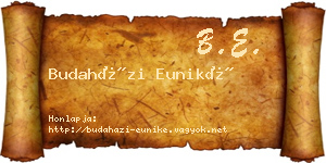 Budaházi Euniké névjegykártya
